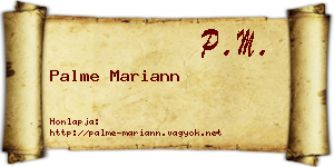 Palme Mariann névjegykártya